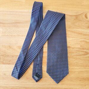 TAKEO KIKUCHI Neck Wear Made in Japan 100% Silk Neck Tie Geomatric Blue 3.5"x58"